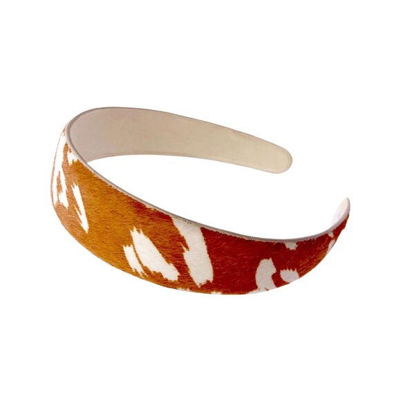 Tigerstars Brown Genuine Leather Animal Pattern Headband - Picture 1 of 1